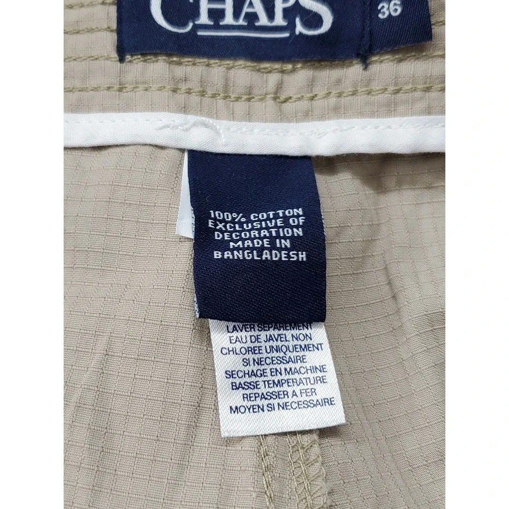 Chaps Men Shorts 36 Hudson Tan Cargo Ripstop 9